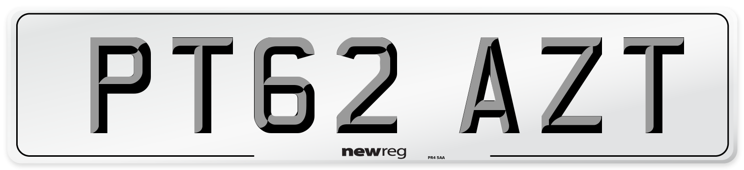 PT62 AZT Number Plate from New Reg